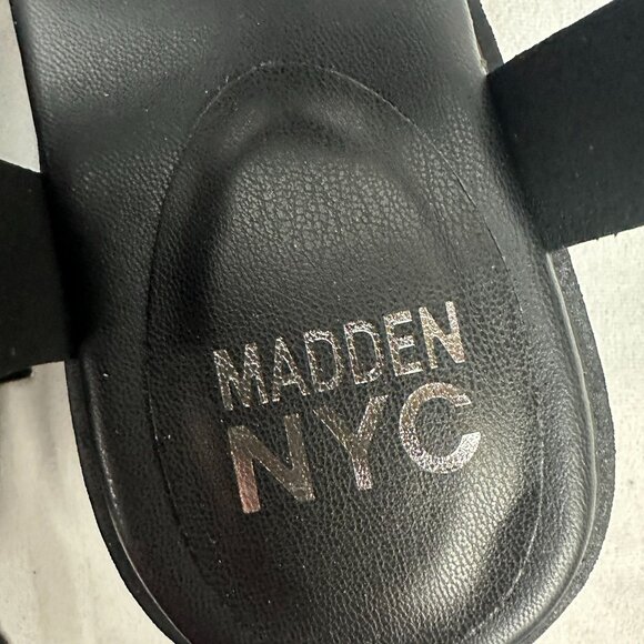 Madden NYC Womens Black Fisherman Sandals Size 9.5 Chunky Heel Adjustable Straps - Picture 6 of 15